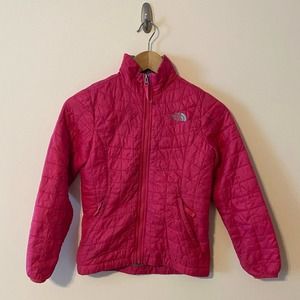 *read description* TNF pink thermoball jacket girls Small 7/8 fair